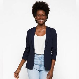 Collarless Suit Jacket
